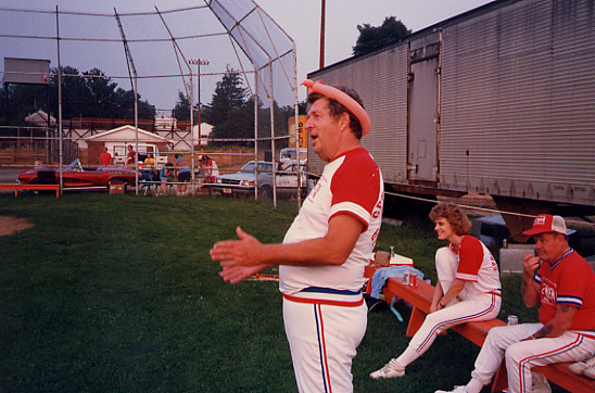 62 WHEN morning man Phil Markert with Julie Avery and Number One Fan Harold